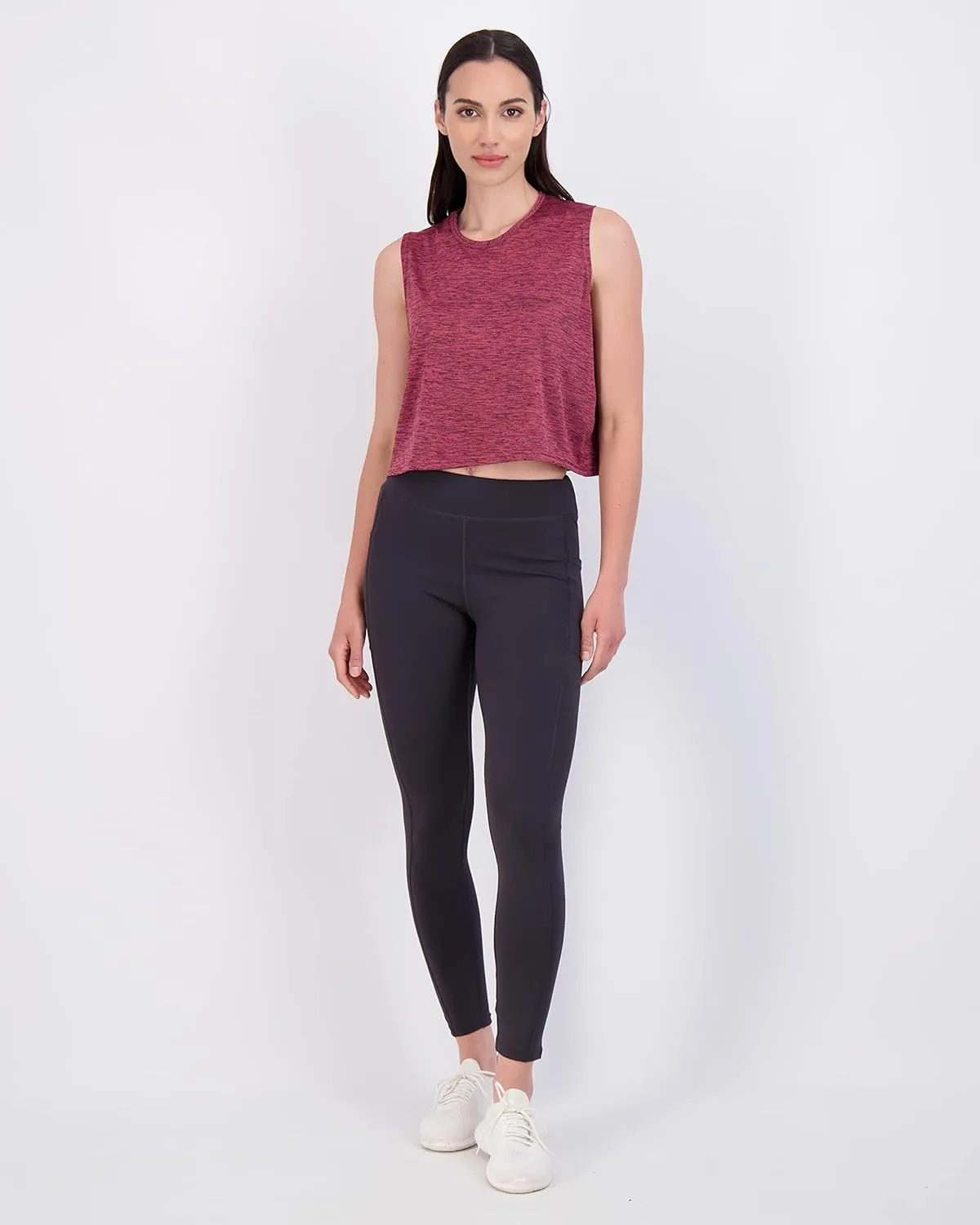 Real Essentials 5 Pack: Women's Dry Fit Crop Summer Tank Top - Gym Yoga Workout Sports Tee (Available in Plus Size)