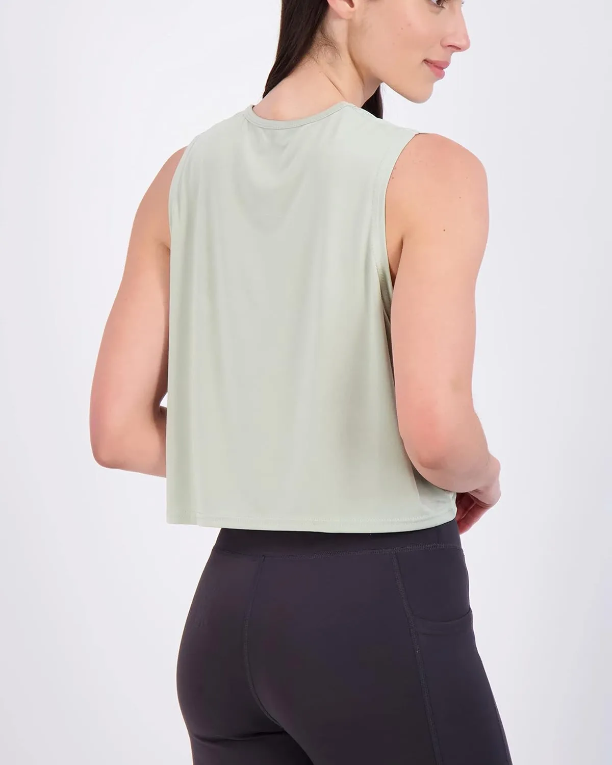 Real Essentials 5 Pack: Women's Dry Fit Crop Summer Tank Top - Gym Yoga Workout Sports Tee (Available in Plus Size)