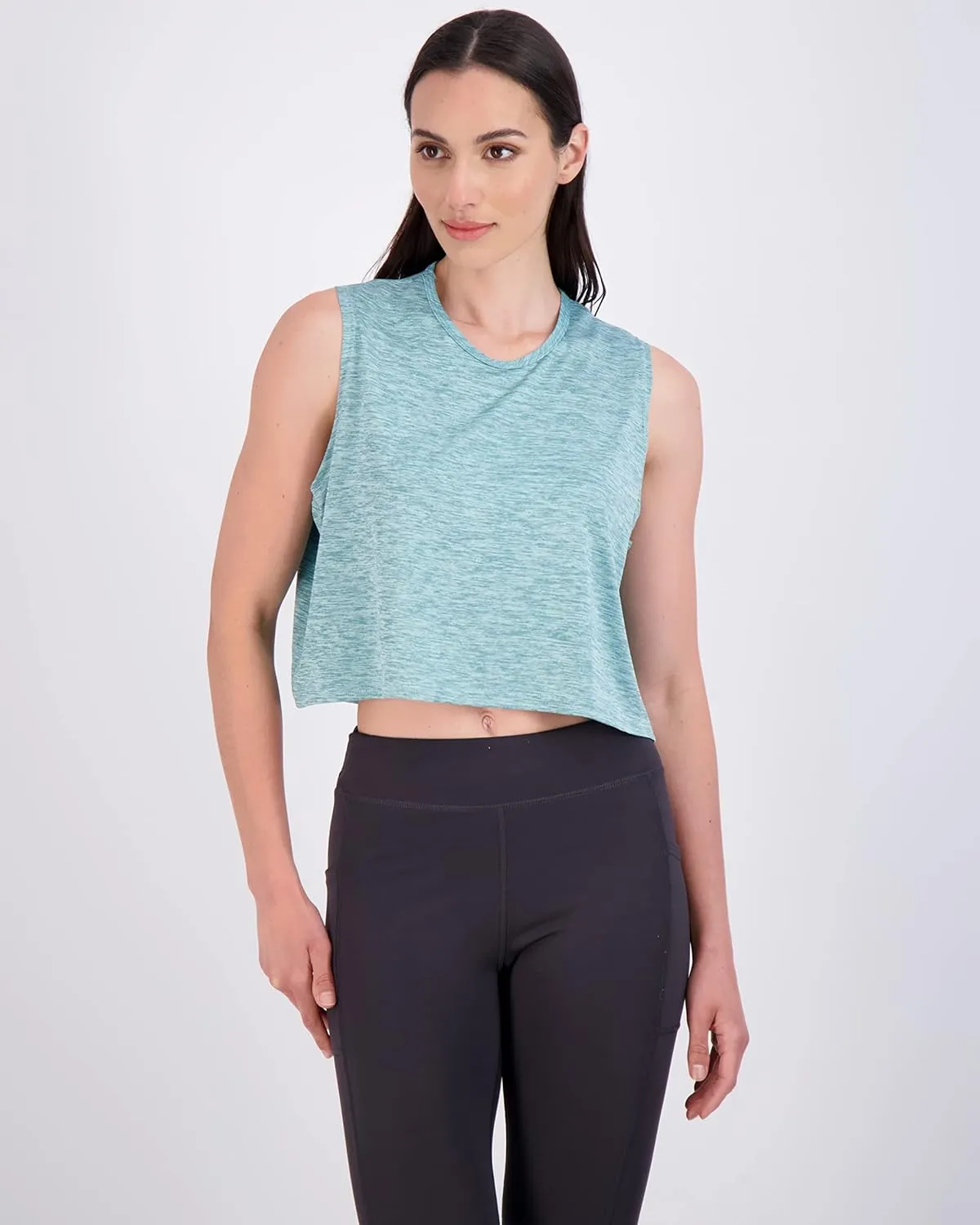 Real Essentials 5 Pack: Women's Dry Fit Crop Summer Tank Top - Gym Yoga Workout Sports Tee (Available in Plus Size)