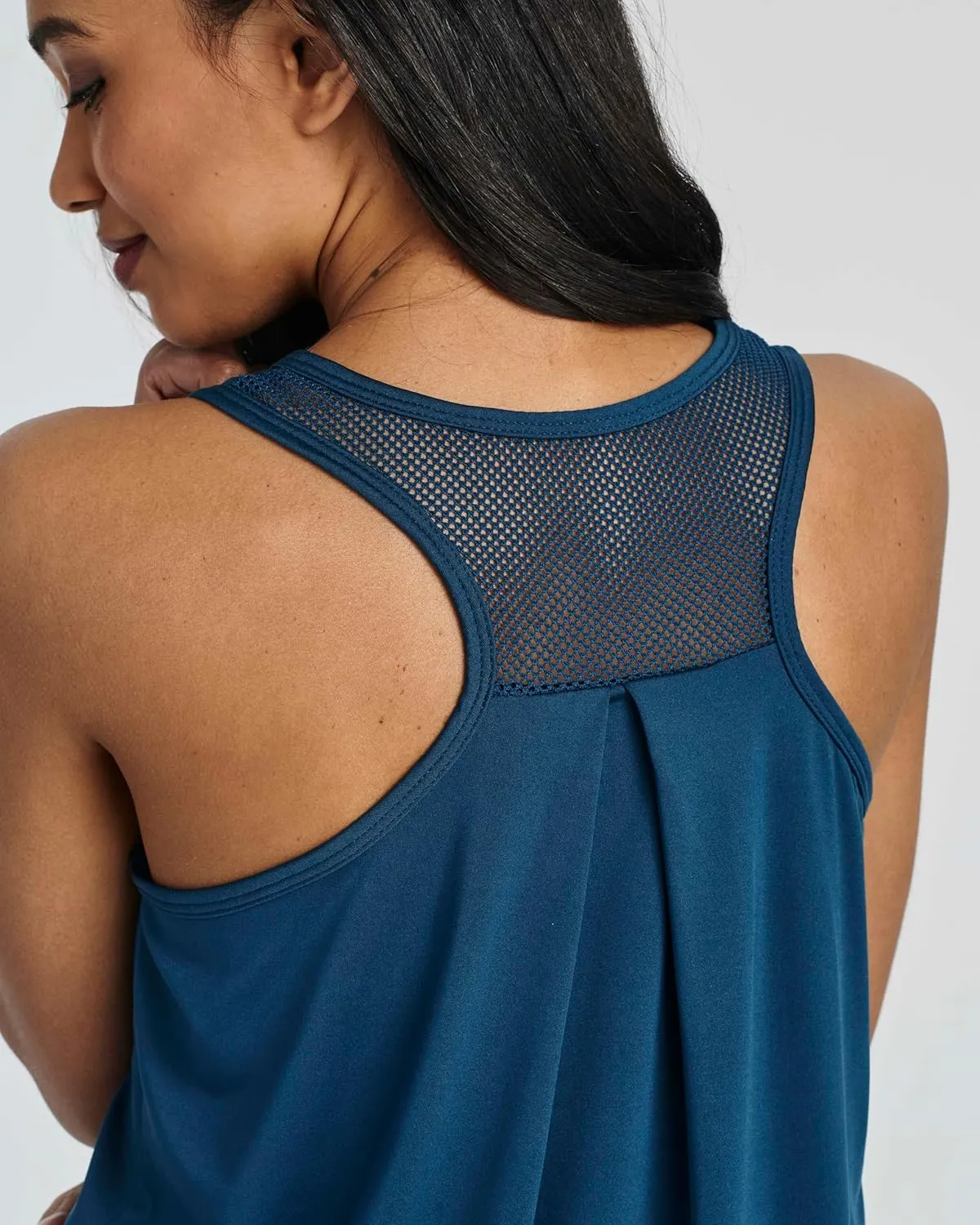 Real Essentials 5 Pack: Women's Racerback Workout Tank Top Mesh Back Dry-Fit Sleeveless Running Gym (Available in Plus Size)