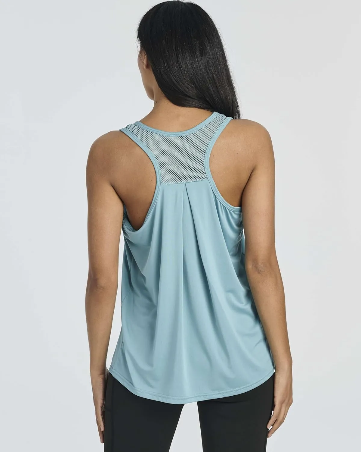 Real Essentials 5 Pack: Women's Racerback Workout Tank Top Mesh Back Dry-Fit Sleeveless Running Gym (Available in Plus Size)