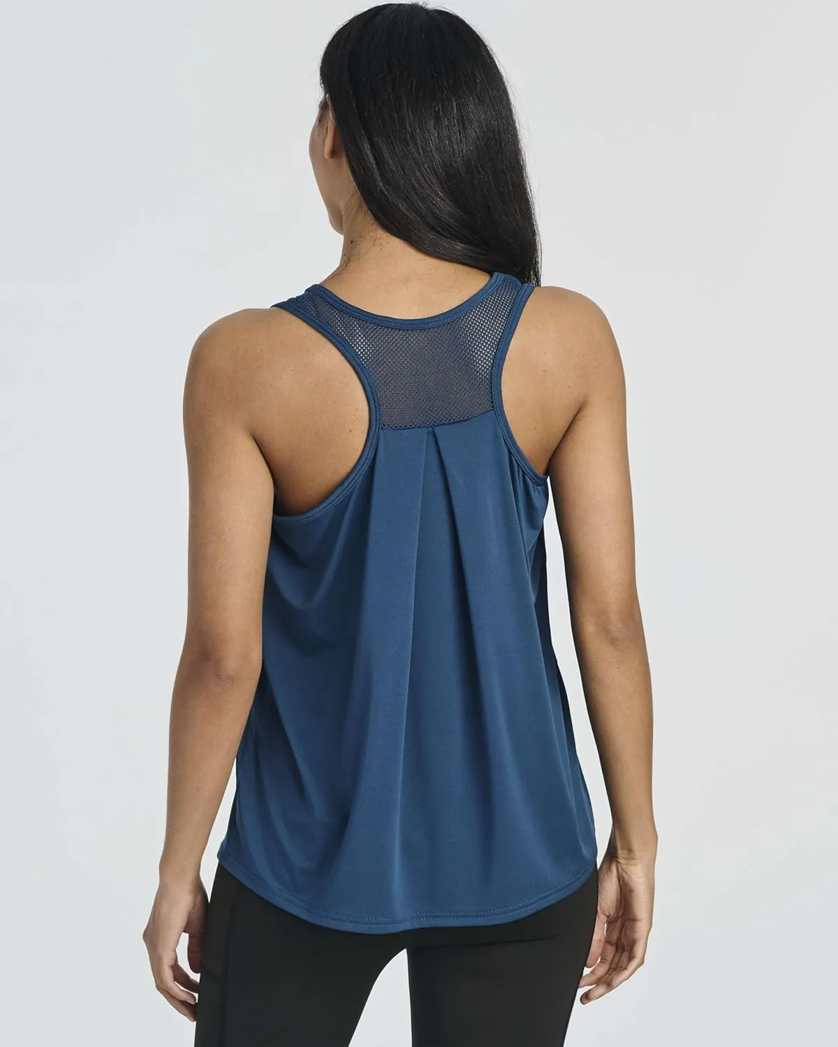 Real Essentials 5 Pack: Women's Racerback Workout Tank Top Mesh Back Dry-Fit Sleeveless Running Gym (Available in Plus Size)