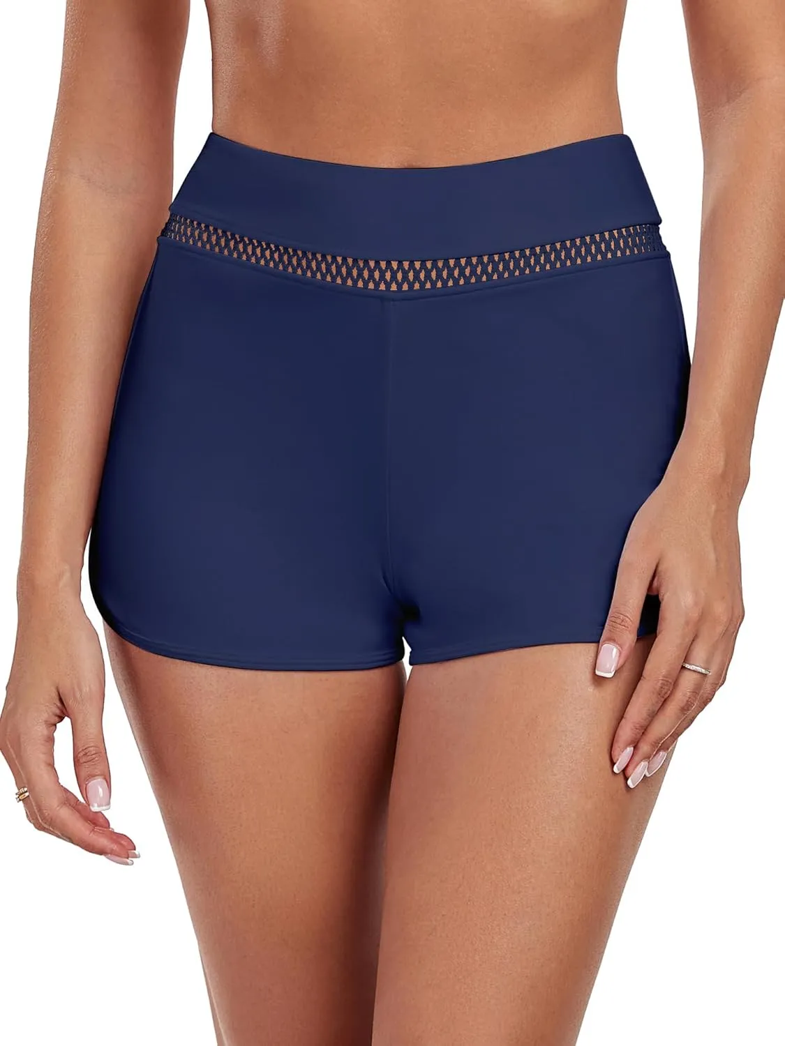 RELLECIGA Women's Board Shorts High Waisted Quick Dry Swim Short Stretchy Tankini Bottoms