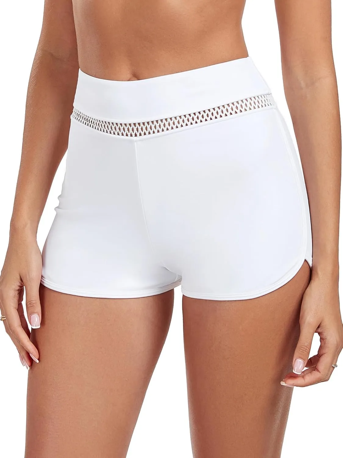 RELLECIGA Women's Board Shorts High Waisted Quick Dry Swim Short Stretchy Tankini Bottoms