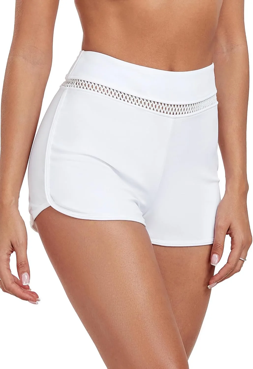 RELLECIGA Women's Board Shorts High Waisted Quick Dry Swim Short Stretchy Tankini Bottoms