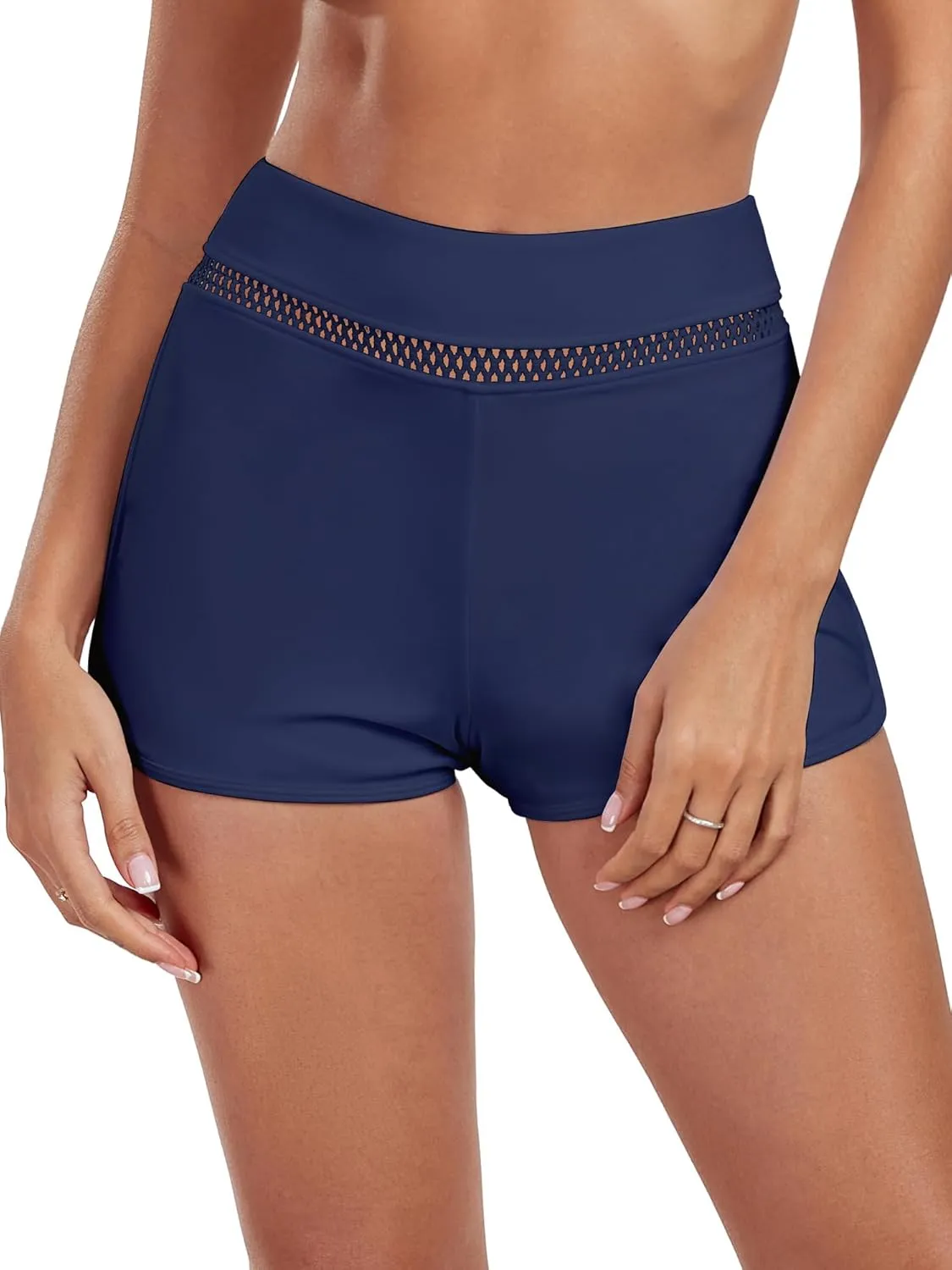 RELLECIGA Women's Board Shorts High Waisted Quick Dry Swim Short Stretchy Tankini Bottoms