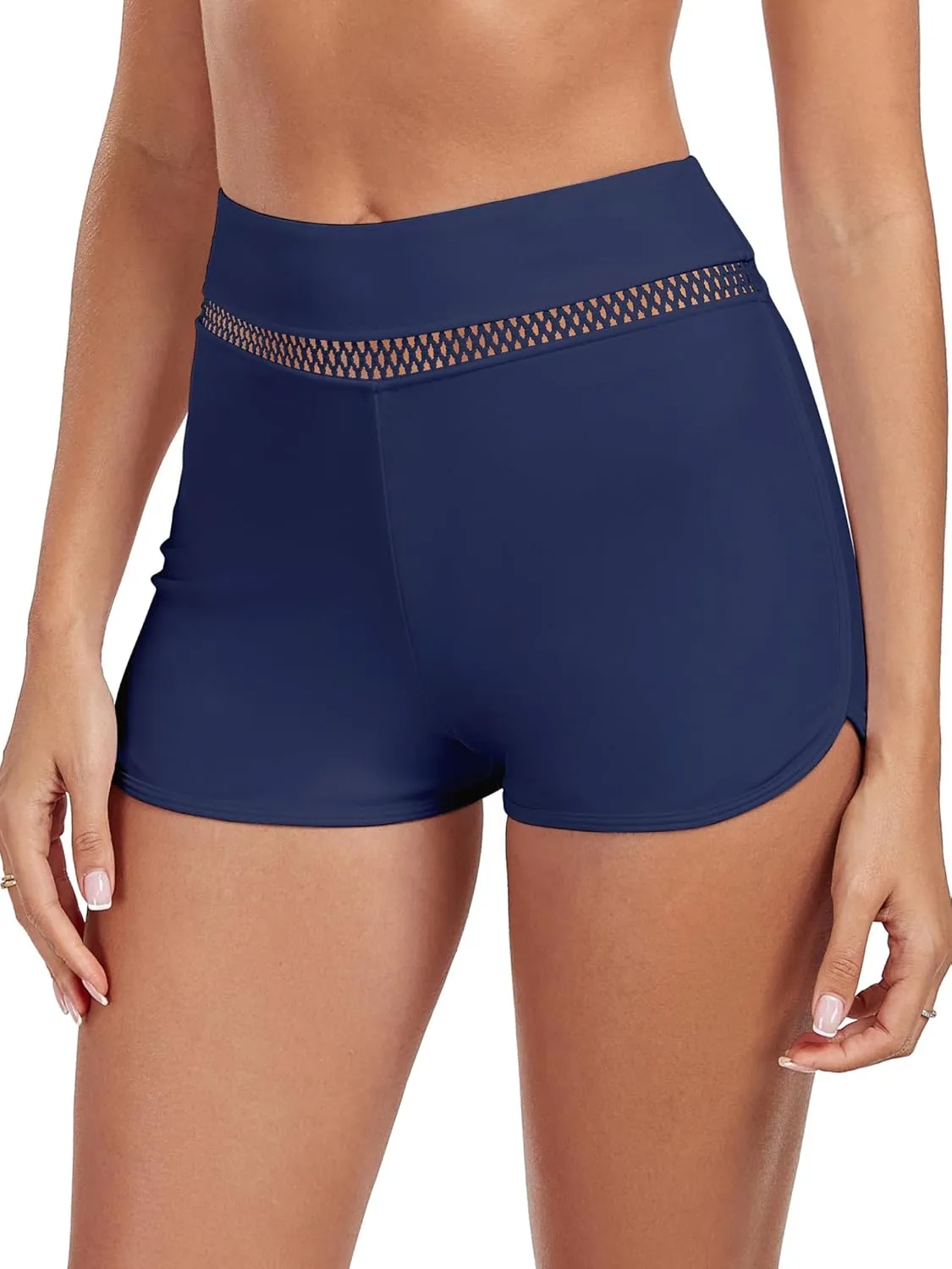 RELLECIGA Women's Board Shorts High Waisted Quick Dry Swim Short Stretchy Tankini Bottoms