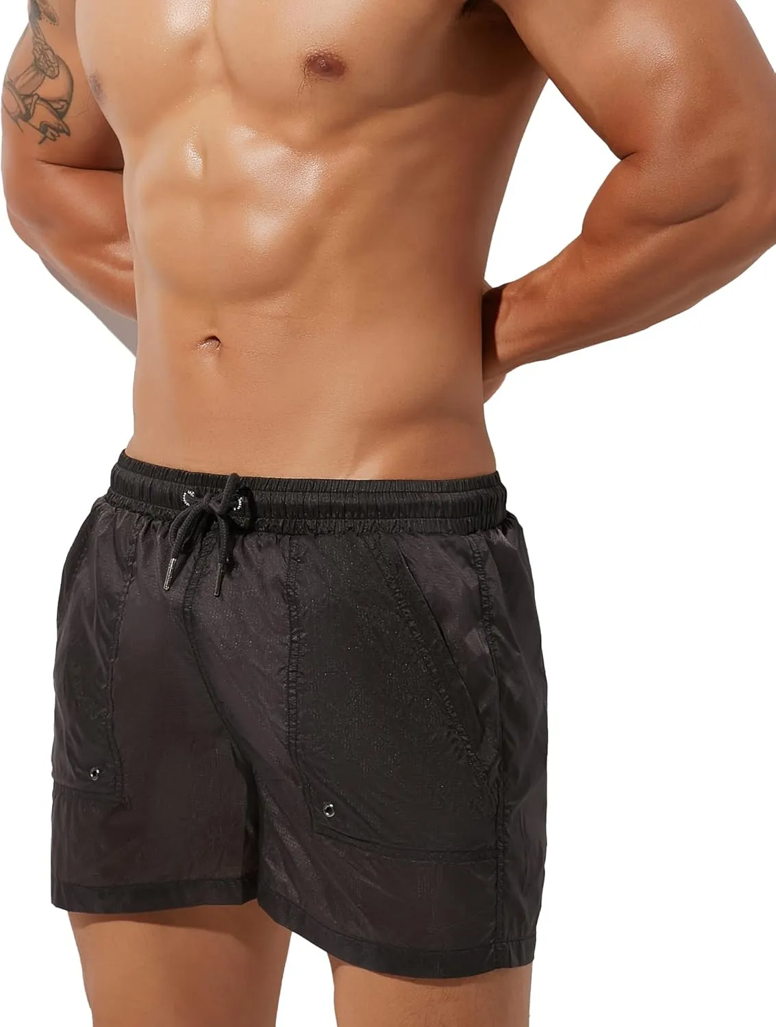 Sexy Men's Mesh Shorts Boxer Briefs Lounge See Through Hollow Lingerie Underpants