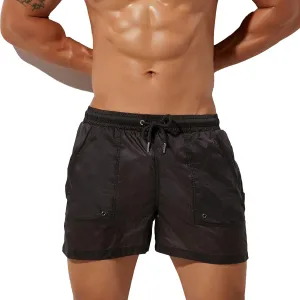 Sexy Men's Mesh Shorts Boxer Briefs Lounge See Through Hollow Lingerie Underpants