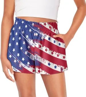Shorts for Girls 3-16Y Athletic Shorts Summer High Waist Running Shorts Soft Dance Yoga Shorts with Pockets