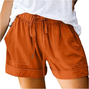 Shorts for Women 2024 Drawstring High Waisted Summer Bermuda Shorts Soft Trendy Lounge Shorts Beach Vacation Shorts