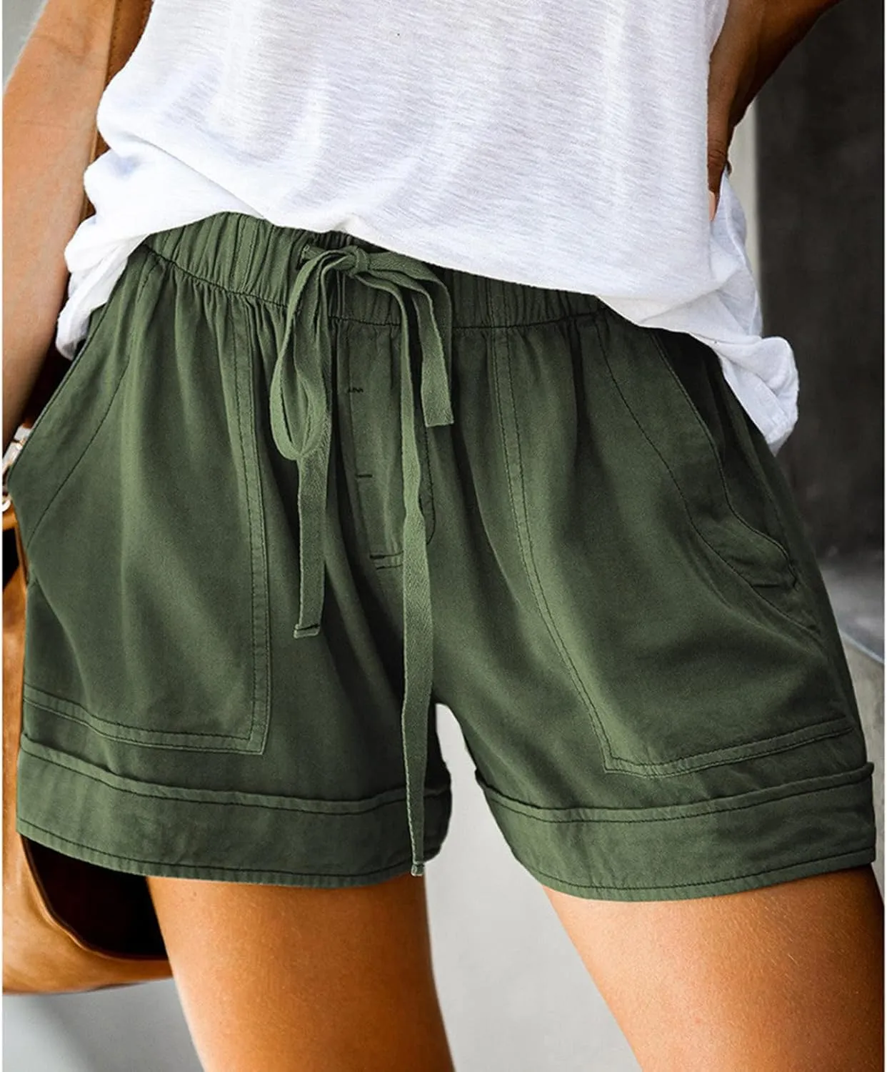 Shorts for Women 2024 Drawstring High Waisted Summer Bermuda Shorts Soft Trendy Lounge Shorts Beach Vacation Shorts
