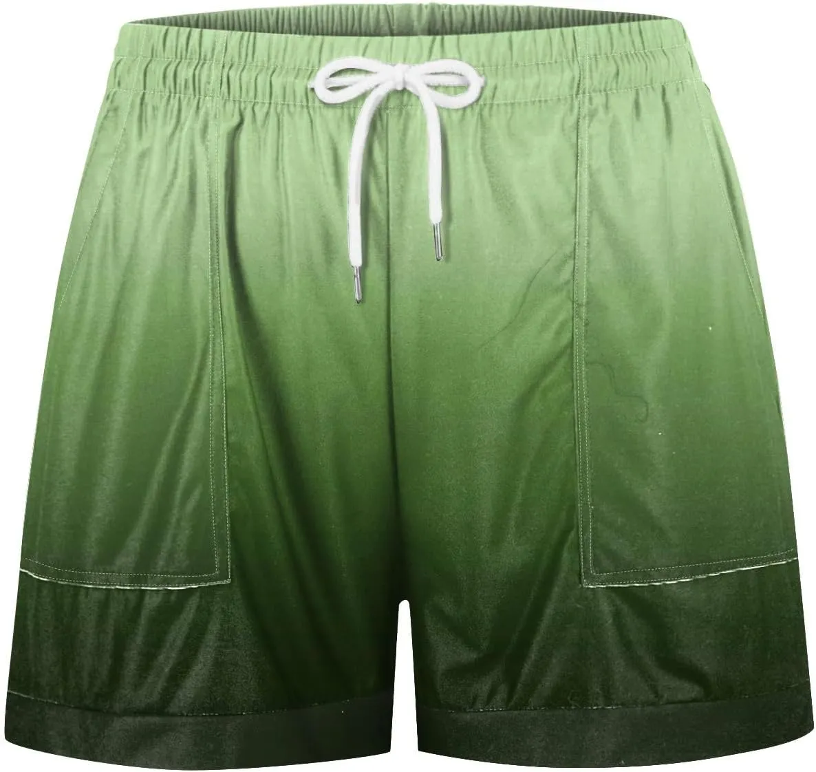 Shorts for Women Summer Linen Shorts Elastic Waist Shorts Casual Beach Shorts Wide Leg Shorts with Pockets