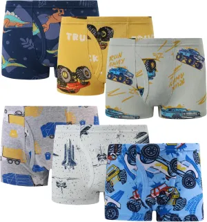 Sladatona Boys Boxer Briefs Shorts Cotton Dinosaur Shark Baby Toddler Underwear for Kids Boy 3/6 Pack