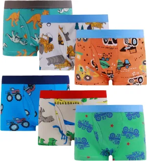 Sladatona Boys Boxer Briefs Shorts Cotton Dinosaur Shark Baby Toddler Underwear for Kids Boy 3/6 Pack