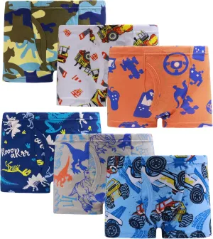 Sladatona Boys Boxer Briefs Shorts Cotton Dinosaur Shark Baby Toddler Underwear for Kids Boy 3/6 Pack