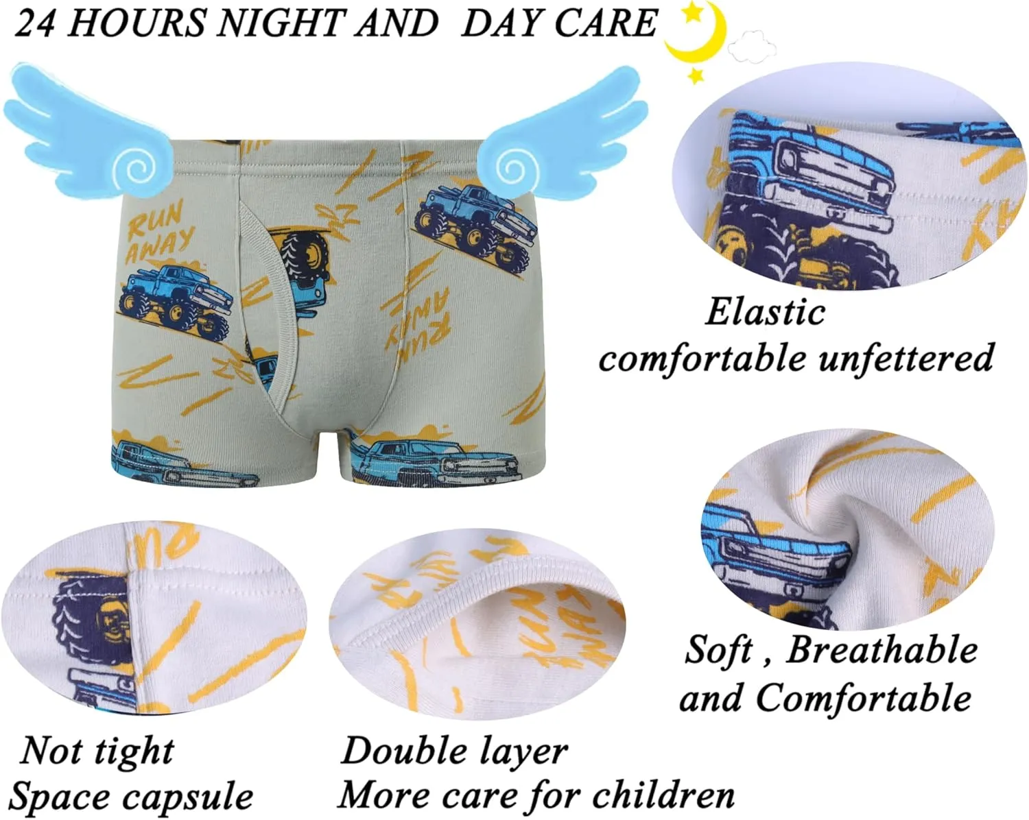 Sladatona Boys Boxer Briefs Shorts Cotton Dinosaur Shark Baby Toddler Underwear for Kids Boy 3/6 Pack