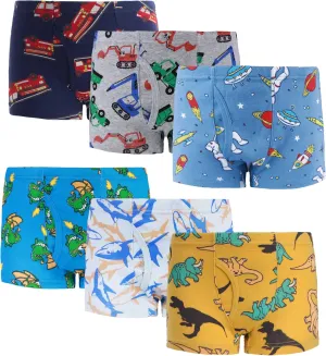 Sladatona Boys Boxer Briefs Shorts Cotton Dinosaur Shark Baby Toddler Underwear for Kids Boy 3/6 Pack