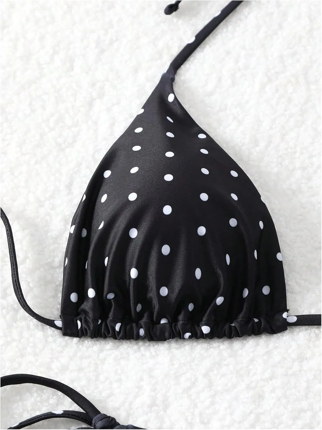 SOLY HUX Women's Polka Dots Print Bathing Suit Halter Triangle Tie Side Bikini Sets Two Piece Swimsuit