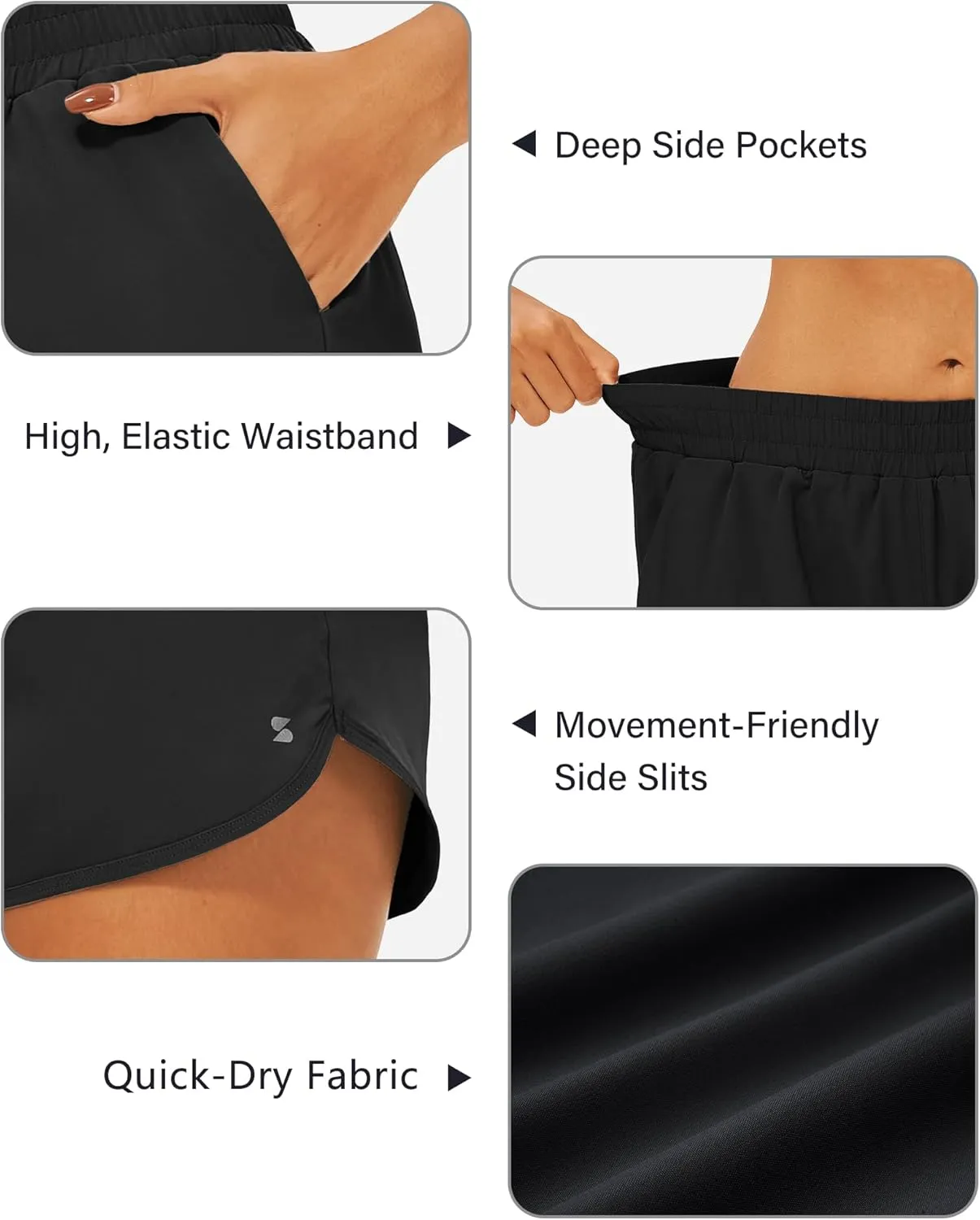 Stelle Womens 3" Running Shorts Mesh Liner High Waisted Workout Shorts Quick Dry Dolphin Athletic Shorts with Pockets