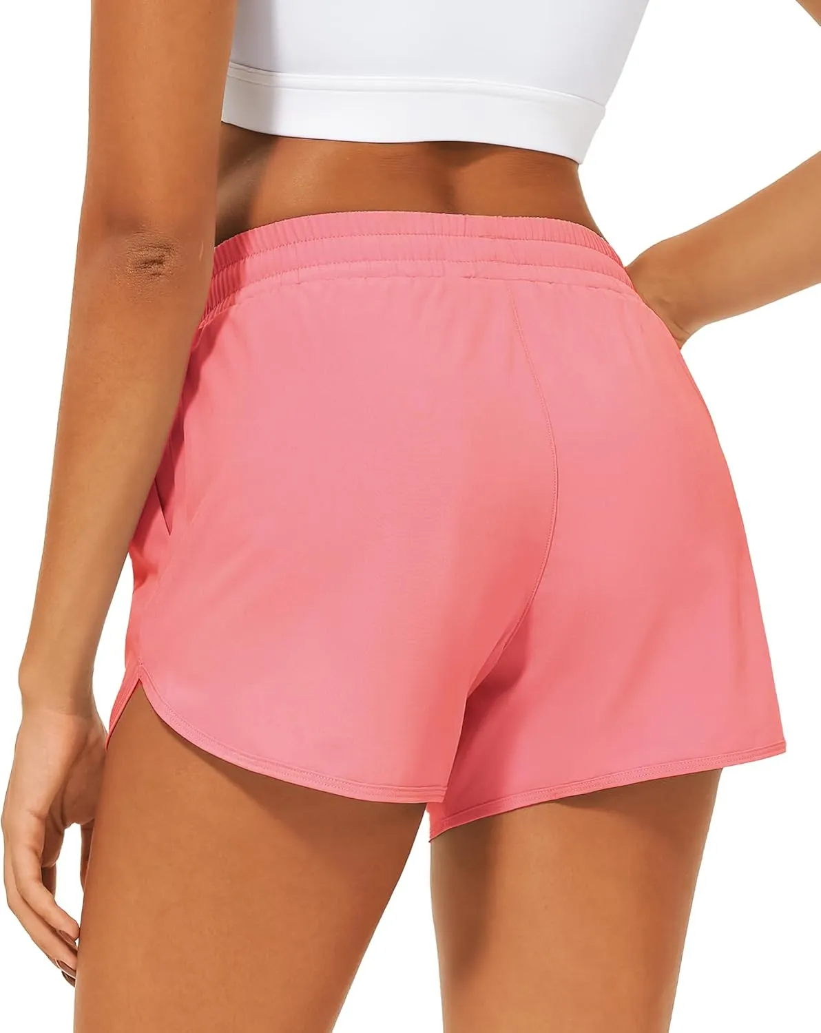 Stelle Womens 3" Running Shorts Mesh Liner High Waisted Workout Shorts Quick Dry Dolphin Athletic Shorts with Pockets