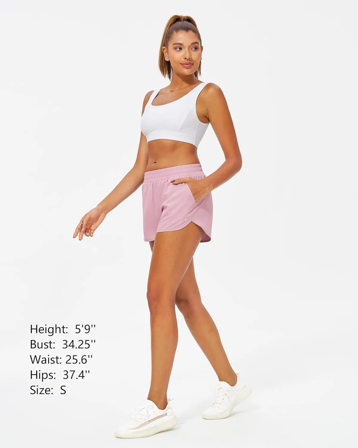Stelle Womens 3" Running Shorts Mesh Liner High Waisted Workout Shorts Quick Dry Dolphin Athletic Shorts with Pockets