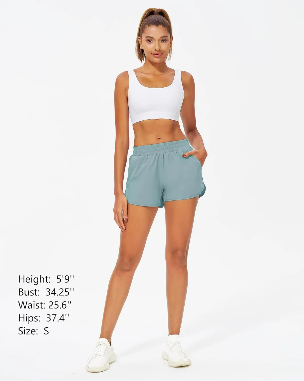 Stelle Womens 3" Running Shorts Mesh Liner High Waisted Workout Shorts Quick Dry Dolphin Athletic Shorts with Pockets