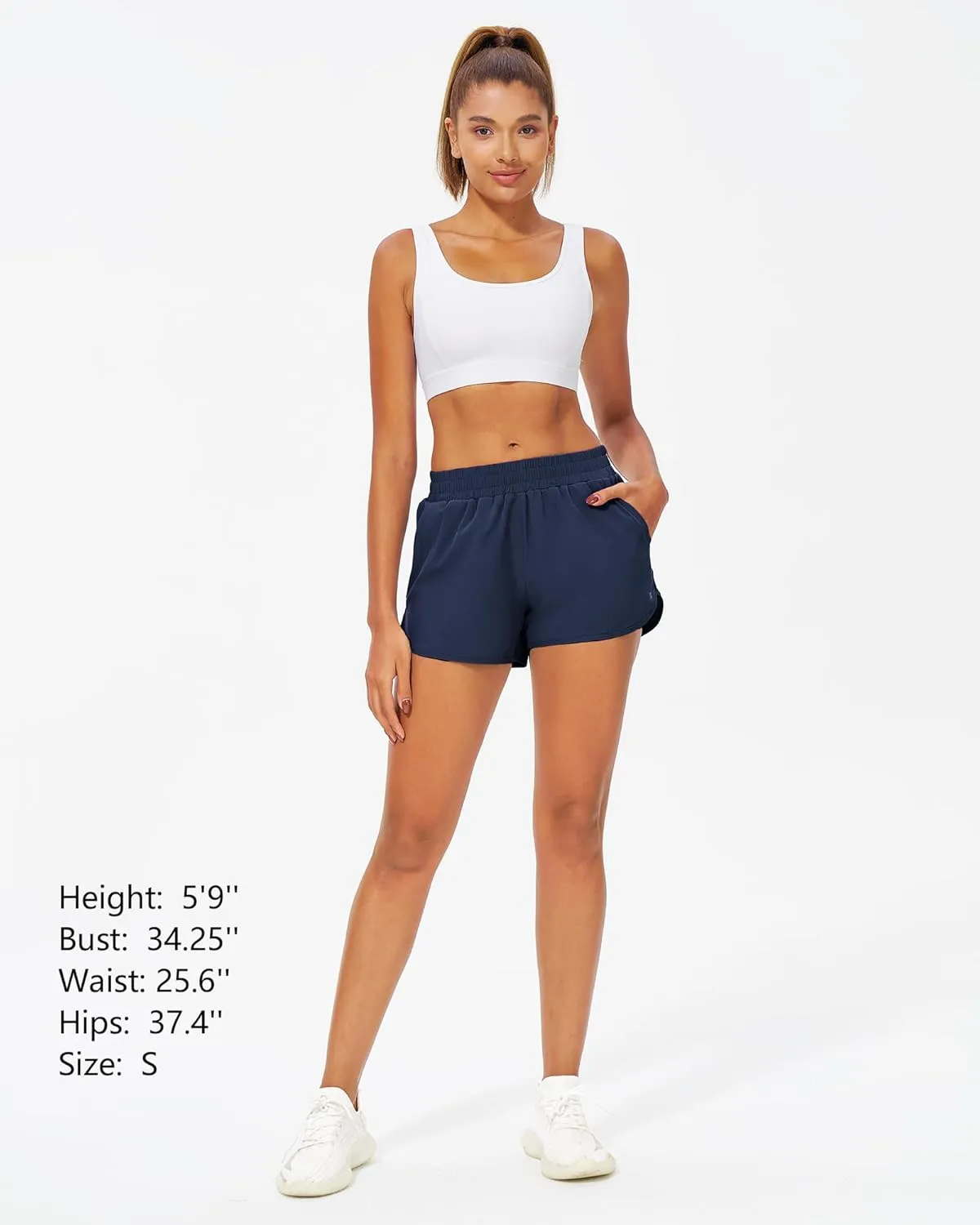 Stelle Womens 3" Running Shorts Mesh Liner High Waisted Workout Shorts Quick Dry Dolphin Athletic Shorts with Pockets