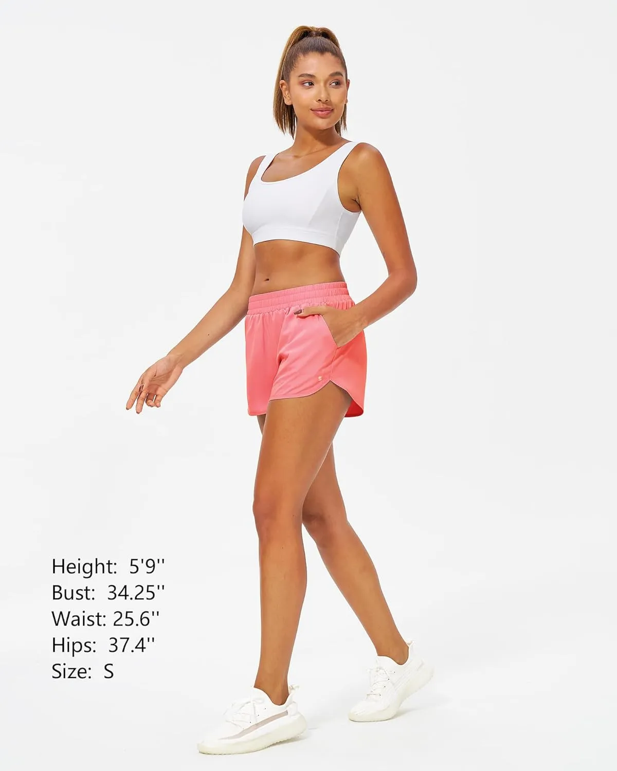 Stelle Womens 3" Running Shorts Mesh Liner High Waisted Workout Shorts Quick Dry Dolphin Athletic Shorts with Pockets