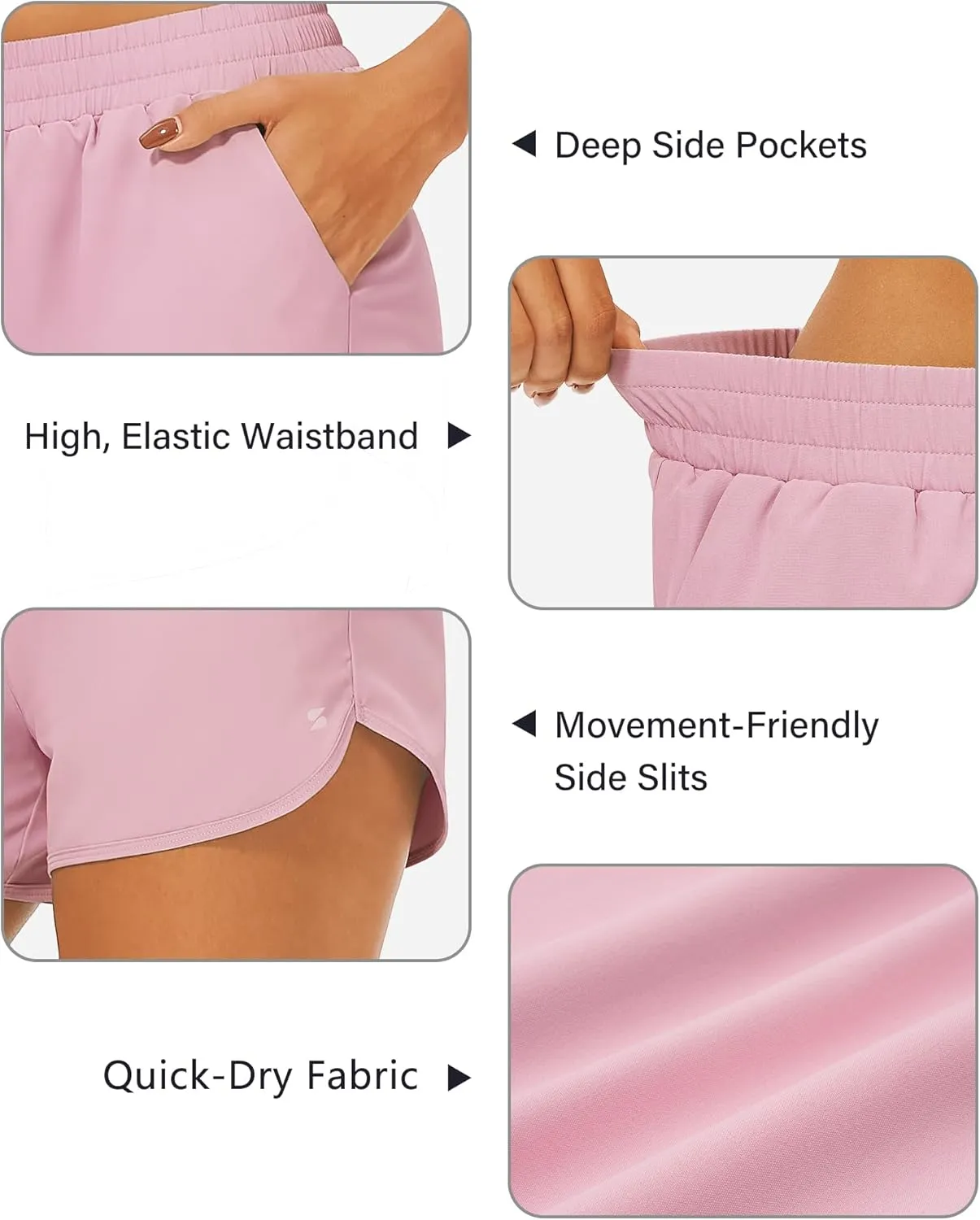 Stelle Womens 3" Running Shorts Mesh Liner High Waisted Workout Shorts Quick Dry Dolphin Athletic Shorts with Pockets