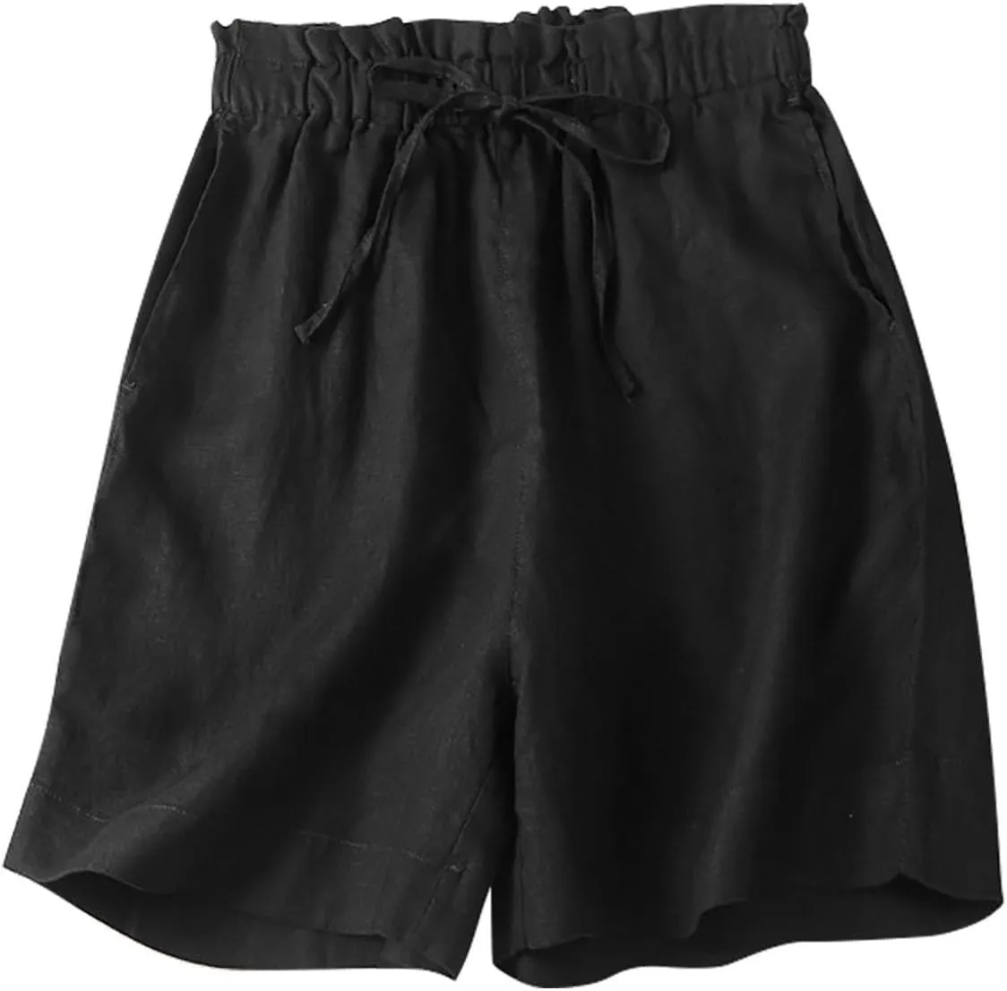 Summer Shorts for Women Loose Elastic High Waisted Shorts Solid Wide Leg Shorts Comfy Elegant Work Trouser Shorts