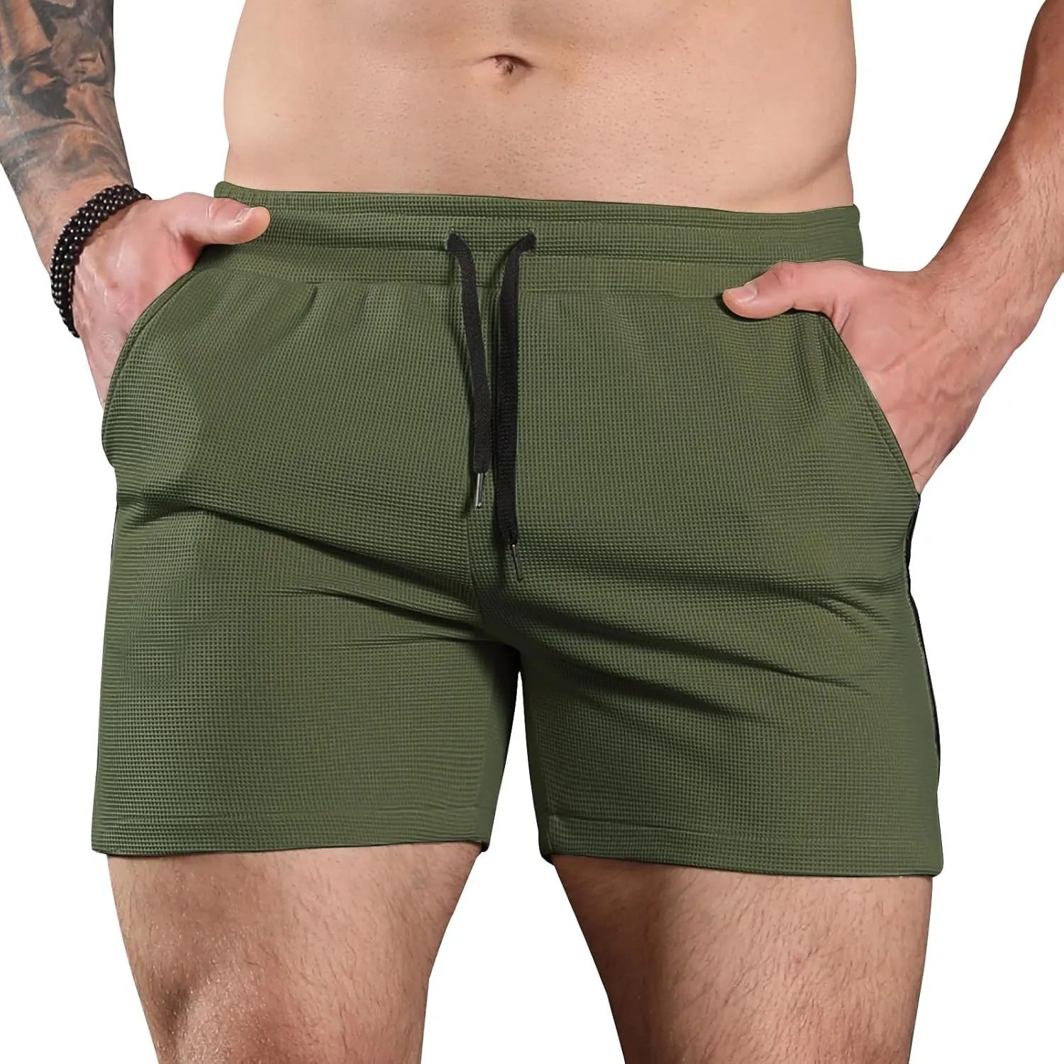 Surenow Men's Running Shorts Lightweight Gym Workout Bodybuilding Shorts 3 Inch Quick Dry Athletic Shorts for Men with Pocket