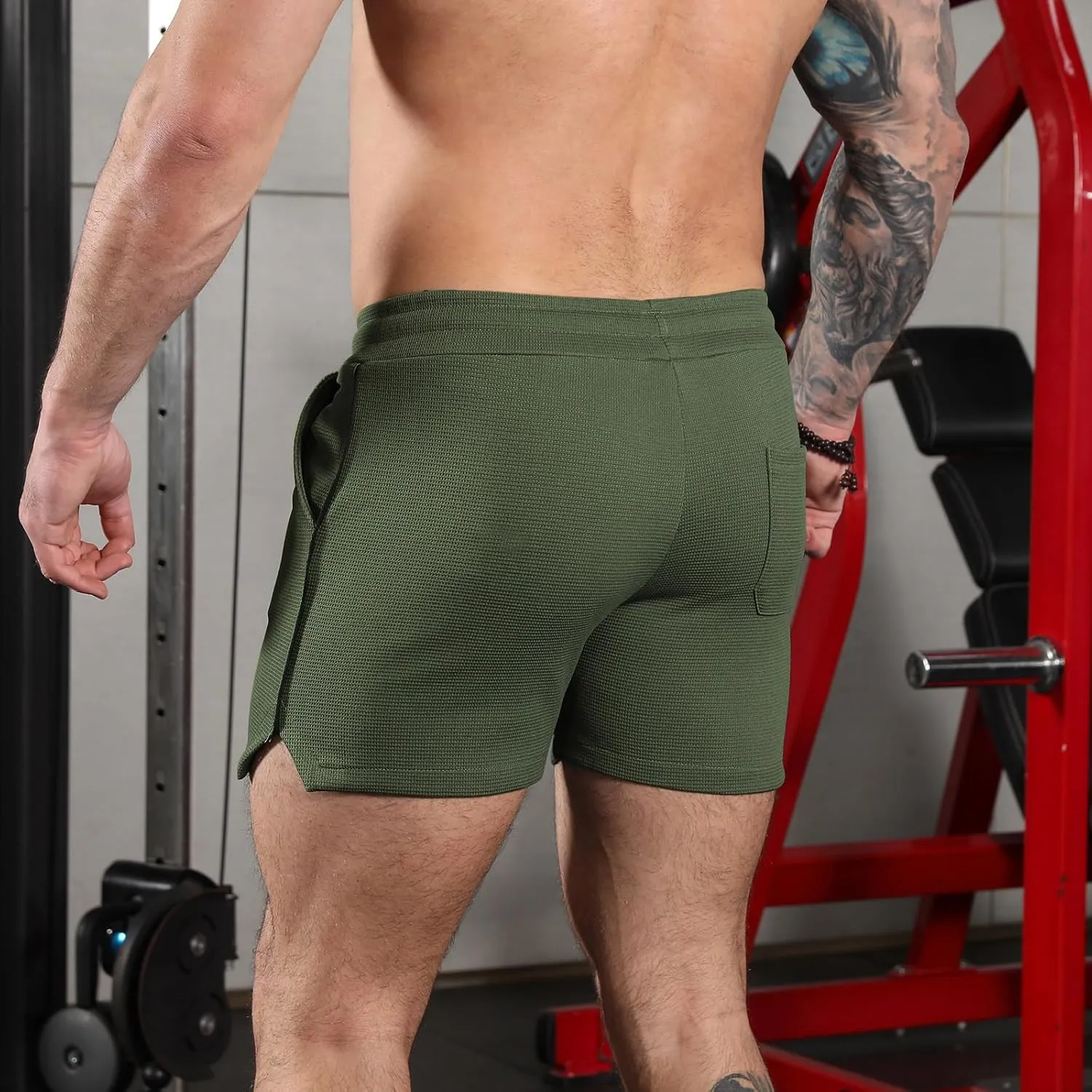 Surenow Men's Running Shorts Lightweight Gym Workout Bodybuilding Shorts 3 Inch Quick Dry Athletic Shorts for Men with Pocket
