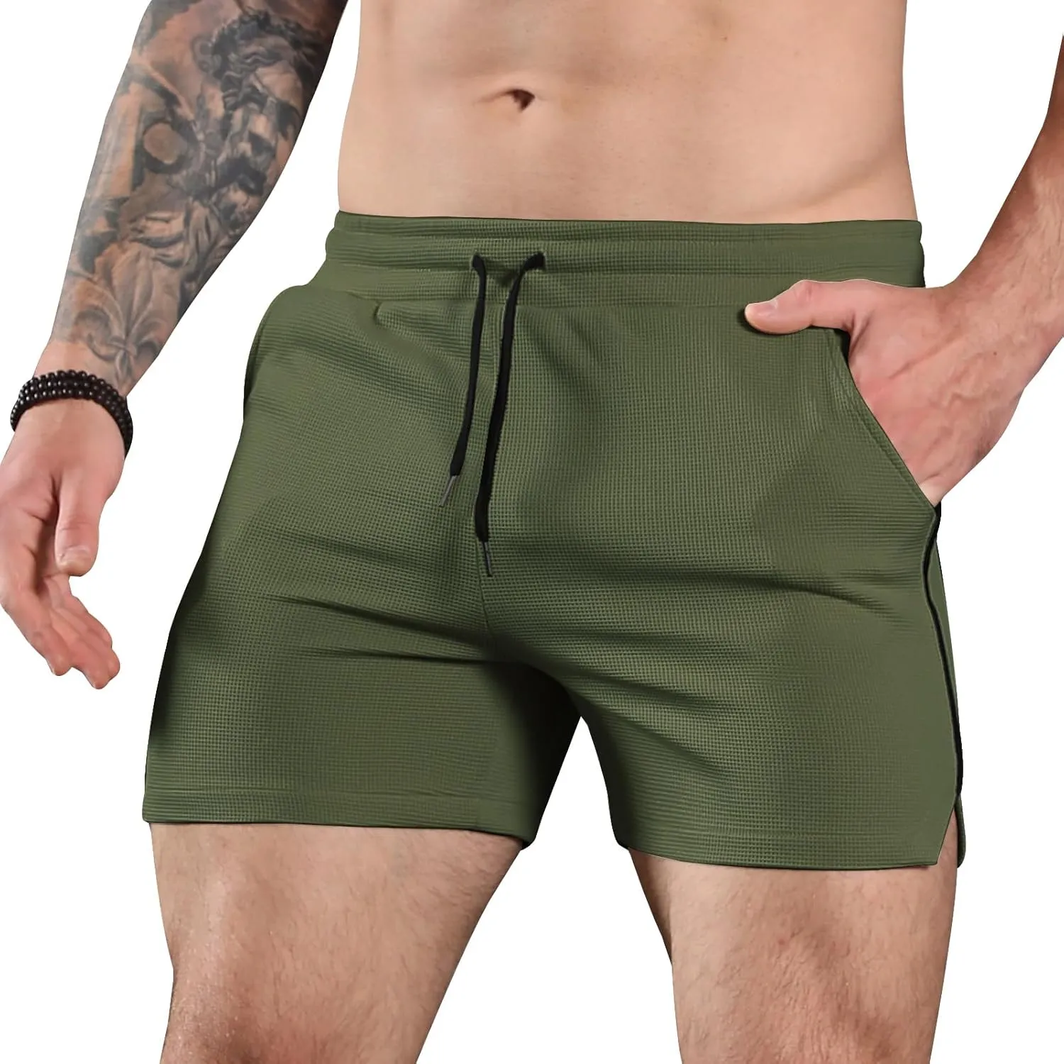 Surenow Men's Running Shorts Lightweight Gym Workout Bodybuilding Shorts 3 Inch Quick Dry Athletic Shorts for Men with Pocket