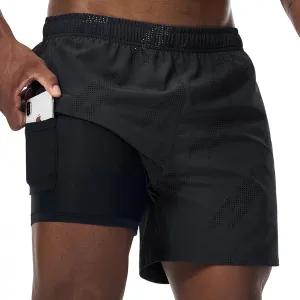 Surenow Mens Running Shorts Quick Dry Athletic Shorts Workout Gym Shorts Outdoor Sports Shorts for Men with Liner Training