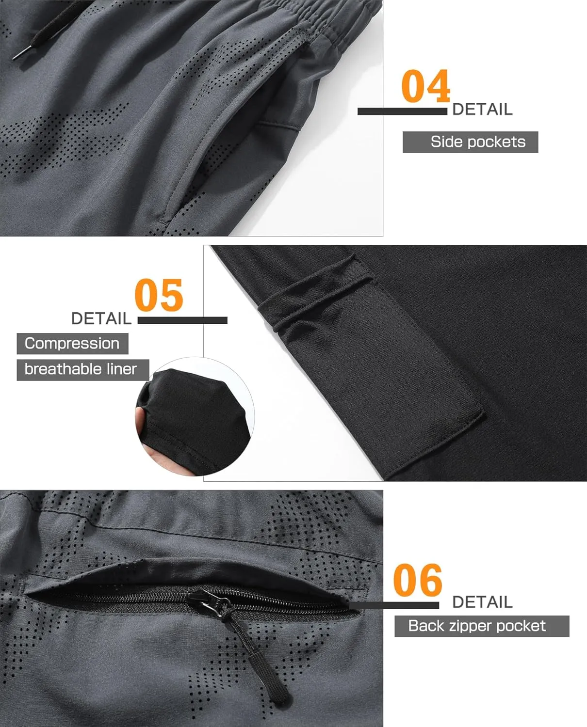 Surenow Mens Running Shorts Quick Dry Athletic Shorts Workout Gym Shorts Outdoor Sports Shorts for Men with Liner Training