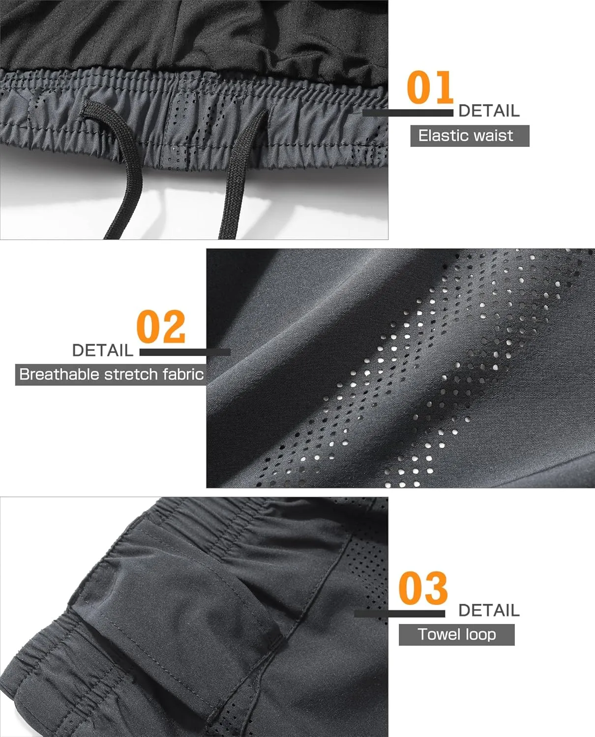 Surenow Mens Running Shorts Quick Dry Athletic Shorts Workout Gym Shorts Outdoor Sports Shorts for Men with Liner Training