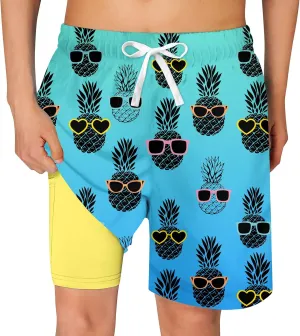 swimsobo Boys Swim Trunks for 5-16 Years Compression Liner Swimsuit Shorts Swimwear Boxer Bathing Suit