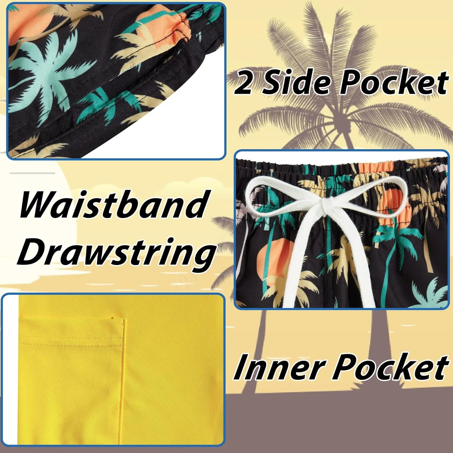 swimsobo Boys Swim Trunks for 5-16 Years Compression Liner Swimsuit Shorts Swimwear Boxer Bathing Suit