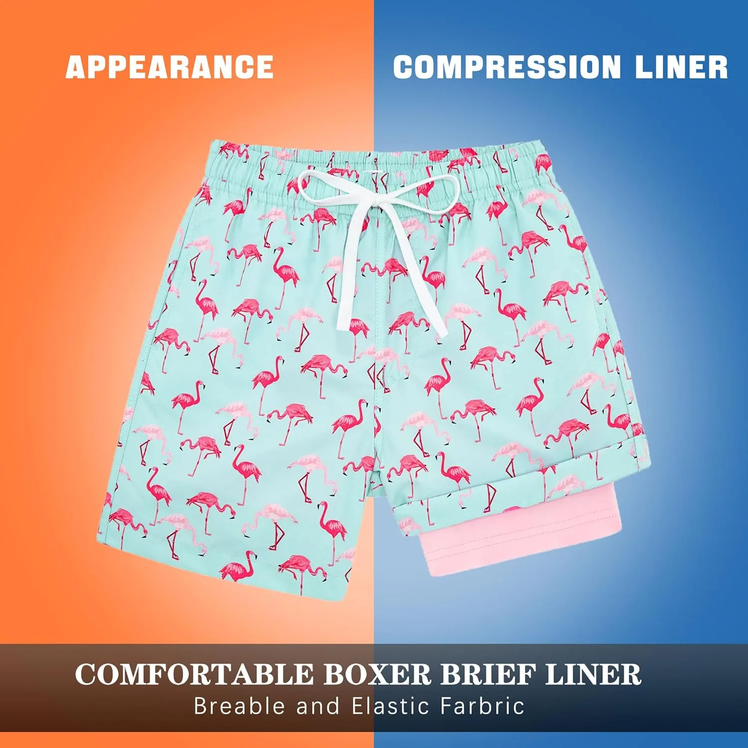 swimsobo Boys Swim Trunks for 5-16 Years Compression Liner Swimsuit Shorts Swimwear Boxer Bathing Suit