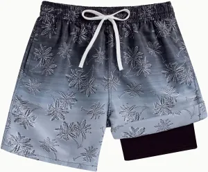 swimsobo Boys Swim Trunks for 5-16 Years Compression Liner Swimsuit Shorts Swimwear Boxer Bathing Suit