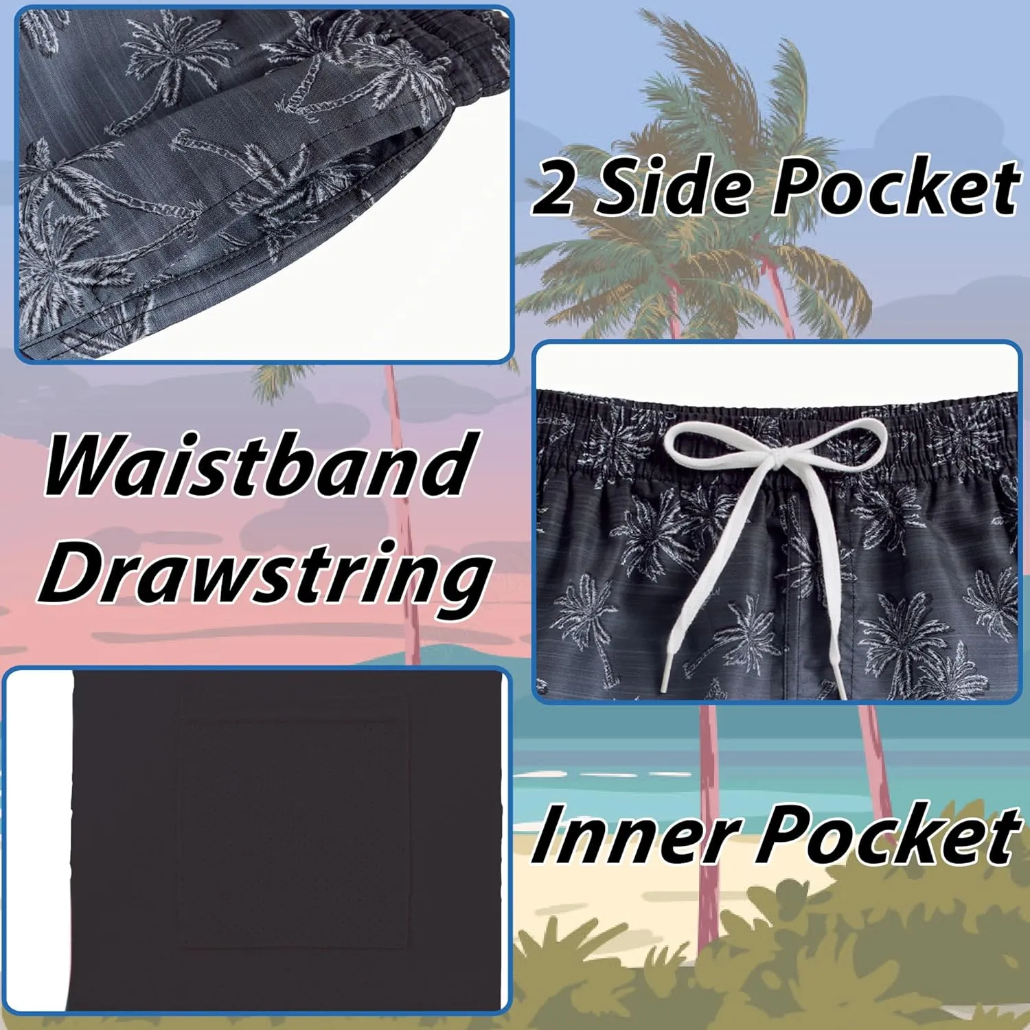 swimsobo Boys Swim Trunks for 5-16 Years Compression Liner Swimsuit Shorts Swimwear Boxer Bathing Suit