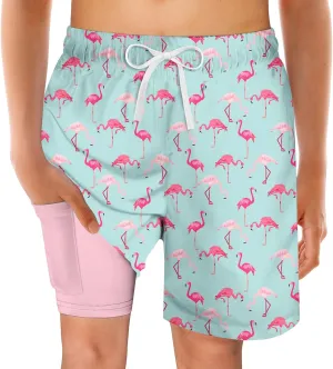 swimsobo Boys Swim Trunks for 5-16 Years Compression Liner Swimsuit Shorts Swimwear Boxer Bathing Suit