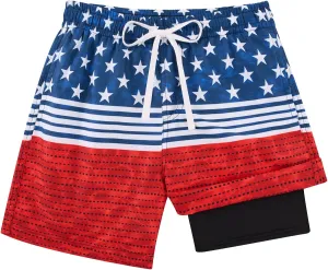 swimsobo Boys Swim Trunks for 5-16 Years Compression Liner Swimsuit Shorts Swimwear Boxer Bathing Suit