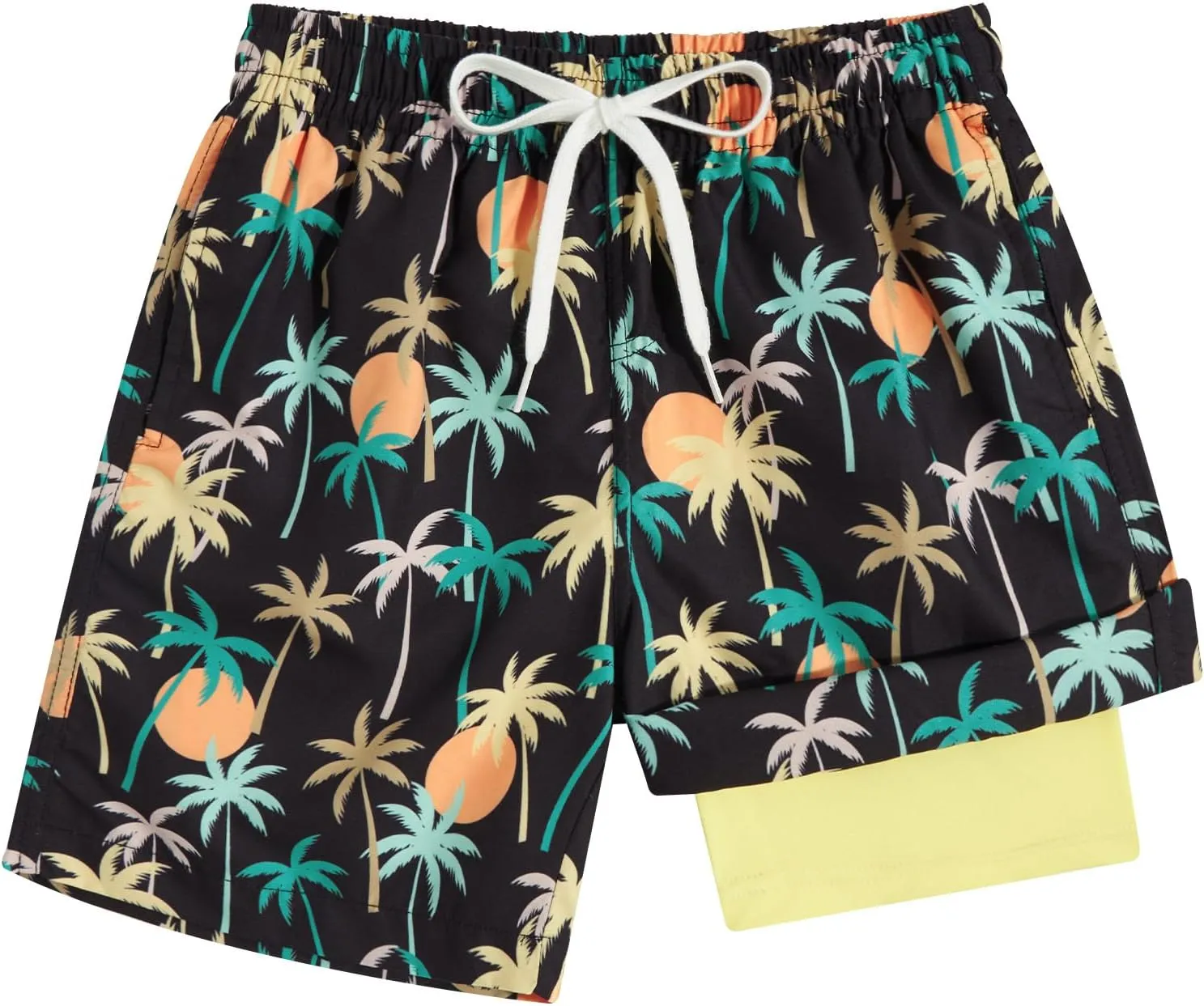 swimsobo Boys Swim Trunks for 5-16 Years Compression Liner Swimsuit Shorts Swimwear Boxer Bathing Suit
