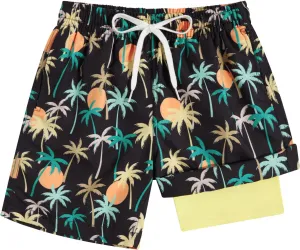 swimsobo Boys Swim Trunks for 5-16 Years Compression Liner Swimsuit Shorts Swimwear Boxer Bathing Suit