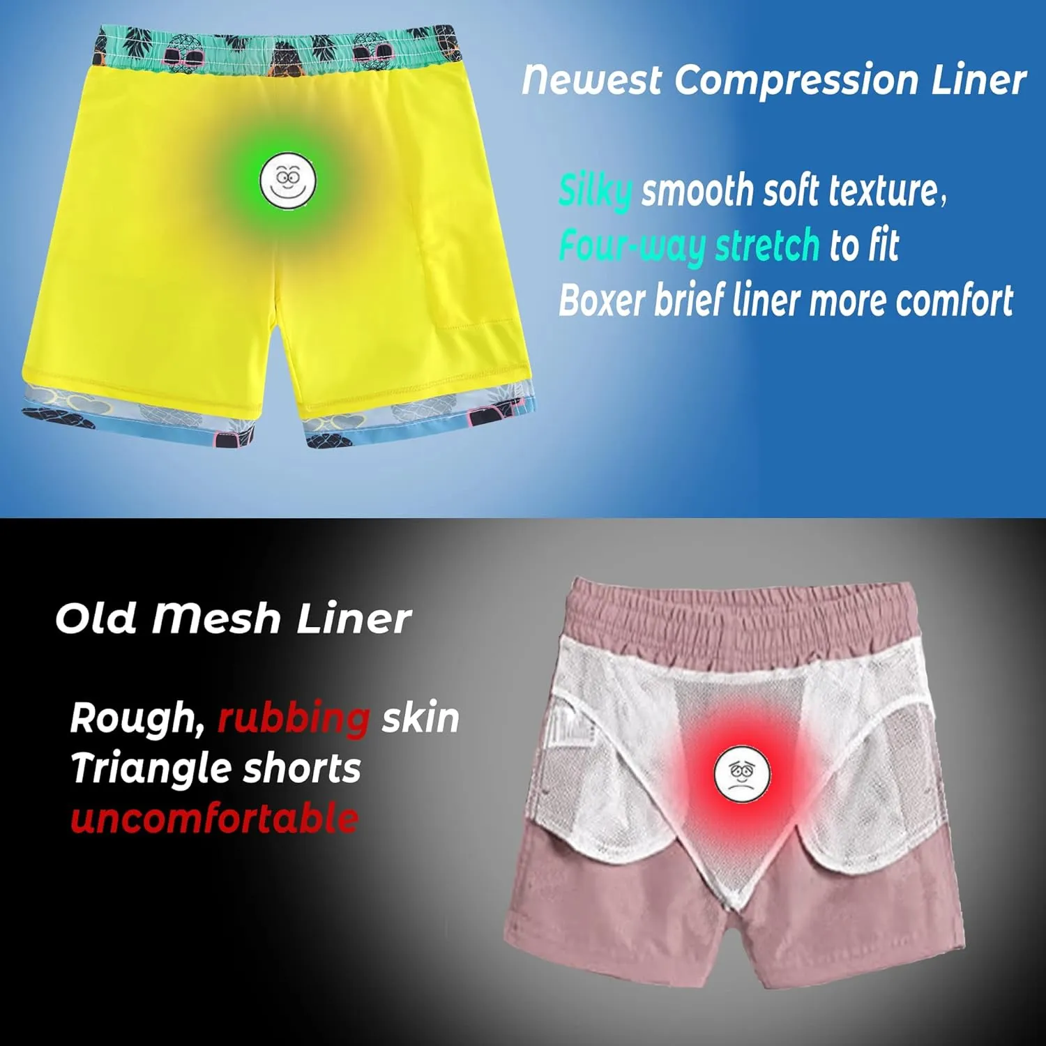 swimsobo Boys Swim Trunks for 5-16 Years Compression Liner Swimsuit Shorts Swimwear Boxer Bathing Suit