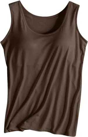 Tank Top with Built in Bra for Women Racerback Workout Shelf Bras Tanks Basic Padded Yoga Shirt Modal Undershirt