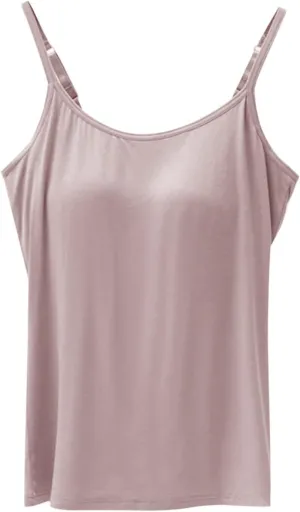 Tank Tops for Women Built with Shelf Bra Adjustable Spaghetti Strap Summer Tanks Sports Outfits Layering Undershirt