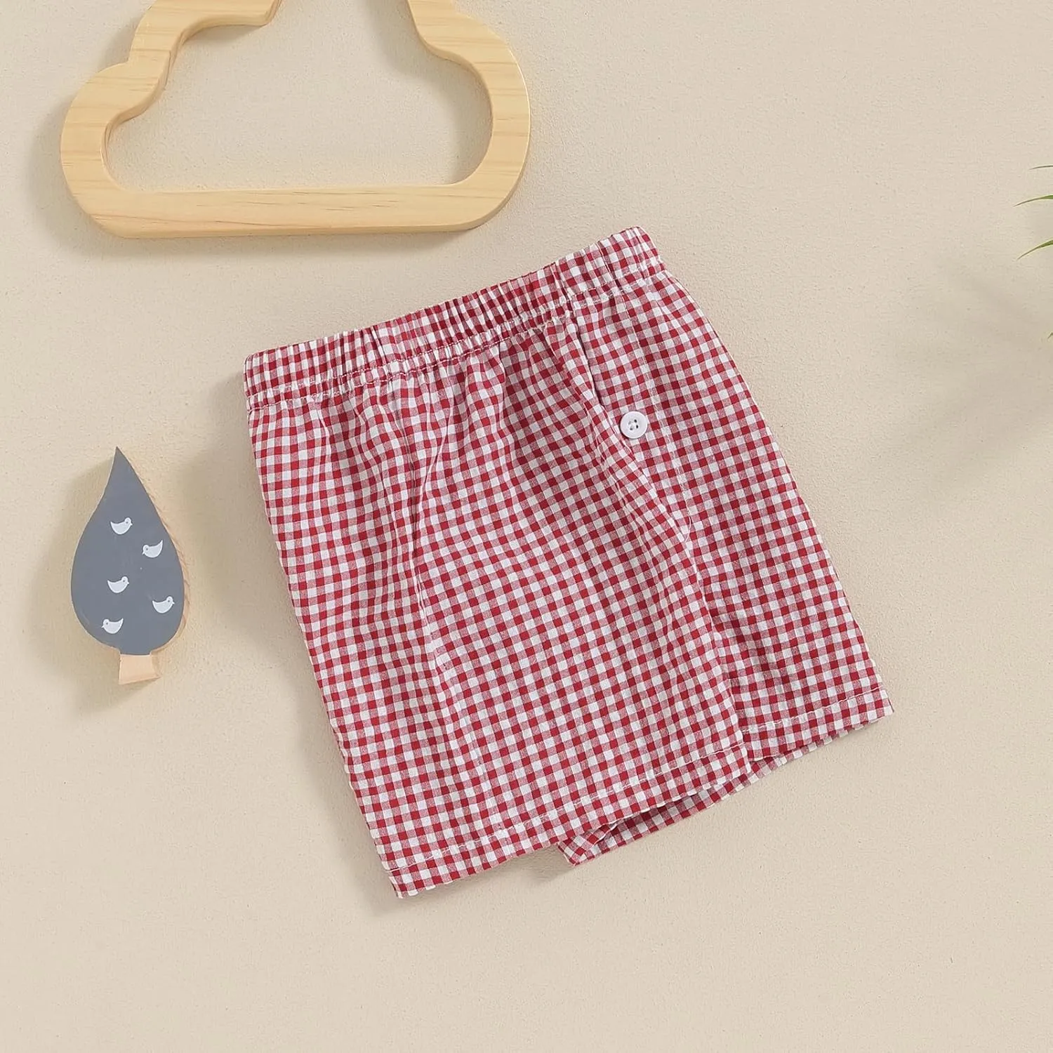 Toddler Boy Shorts Baby Girl Plaid Shorts Elastic Waist Casual Wide Leg Shorts Summer Loose Fitting Lounge Shorts